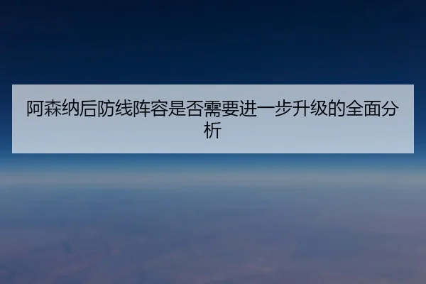 阿森纳后防线阵容是否需要进一步升级的全面分析